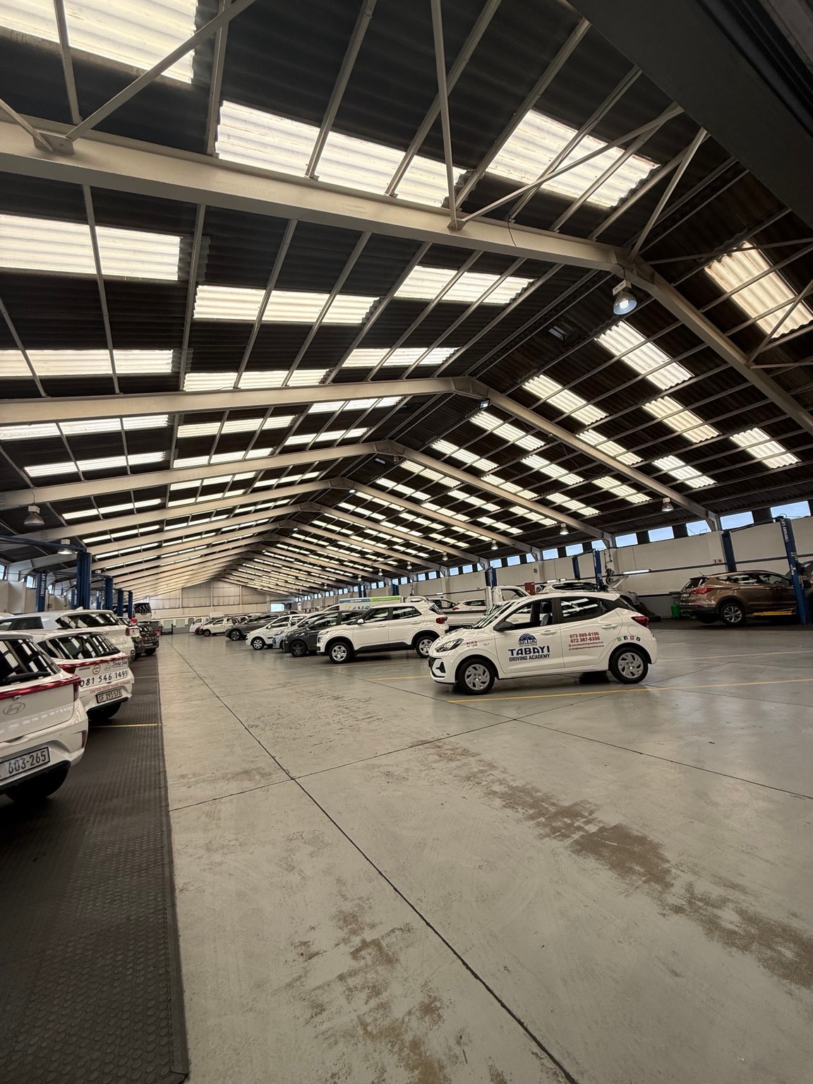 Interior view of the workshop and existing roof structure